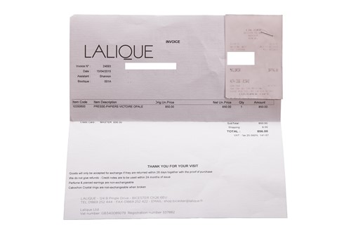 Lot 298 - A contemporary Lalique 'Victoire' opalescent...