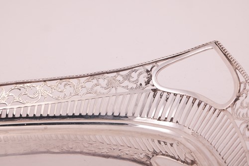 Lot 232 - A mid 19th century Dutch silver tray. Oval...