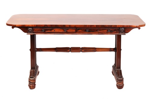 Lot 133 - A fine Regency Rosewood library table probably...