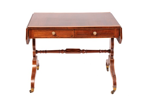 Lot 194 - A George III Rosewood & Satinwood banded sofa...