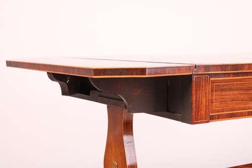 Lot 194 - A George III Rosewood & Satinwood banded sofa...