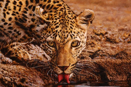 Lot 32 - Tony Karpinski (British b. 1965), Leopard...