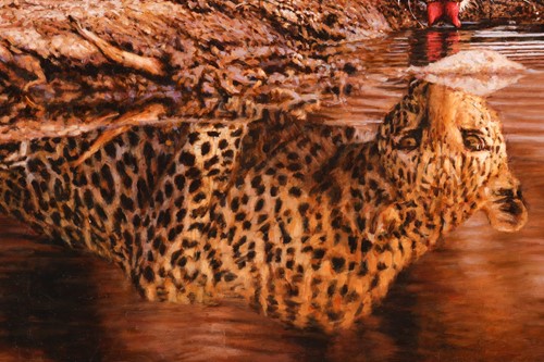 Lot 32 - Tony Karpinski (British b. 1965), Leopard...