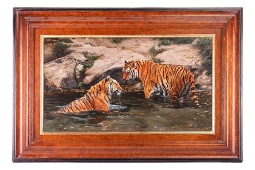 Lot 33 - Tony Karpinski (British, b.1965), Tigers,...