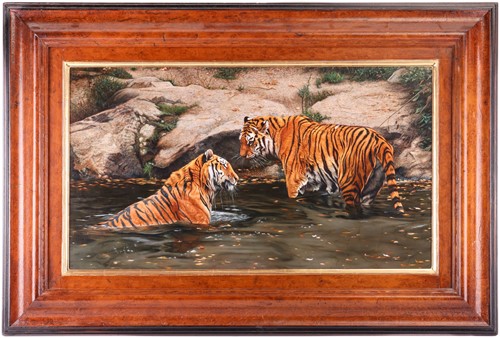 Lot 33 - Tony Karpinski (British, b.1965), Tigers,...