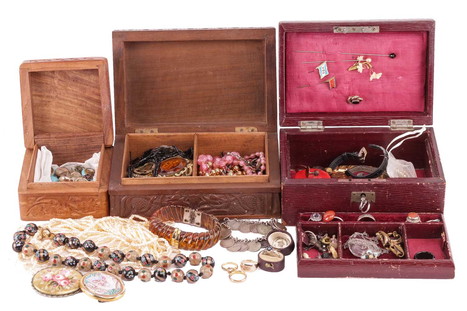 Lot 161 - A collection of four rings, to include a 22ct...