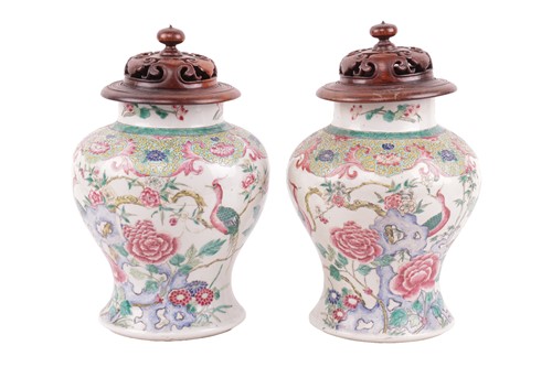 Lot A pair of Chinese Famille Rose porcelain...