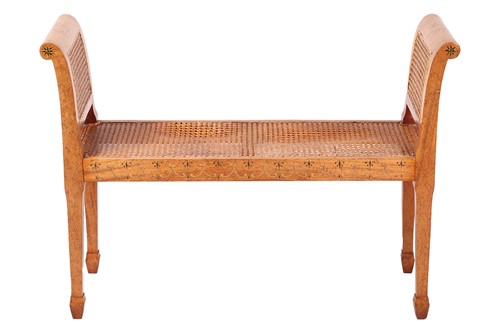 Lot 142 - A late Victorian painted satinwood and beech...