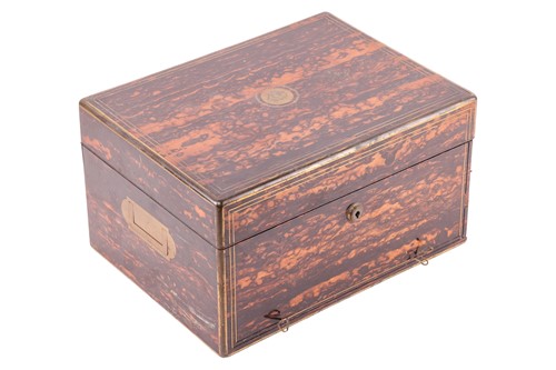 Lot 170 - A Victorian brass bound and inlaid coromandel...