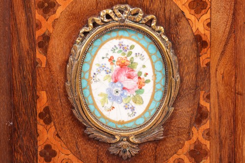 Lot 151 - A French parquetry inlaid, mahogany...