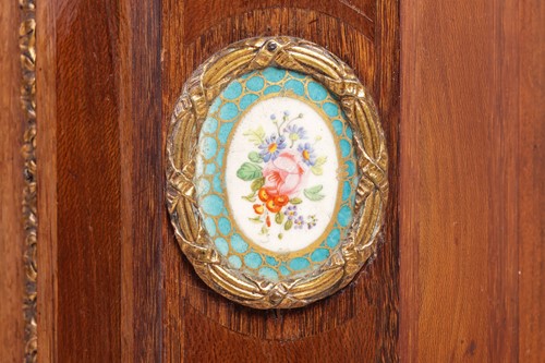 Lot 151 - A French parquetry inlaid, mahogany...