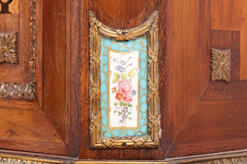 Lot 151 - A French parquetry inlaid, mahogany...