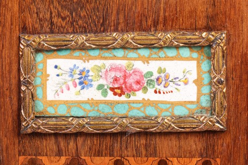 Lot 151 - A French parquetry inlaid, mahogany...