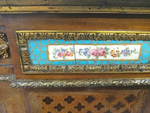 Lot 151 - A French parquetry inlaid, mahogany...