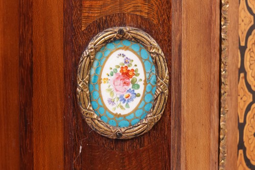 Lot 151 - A French parquetry inlaid, mahogany...