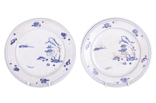 Lot A pair of Chinese Nanking Cargo blue and white...