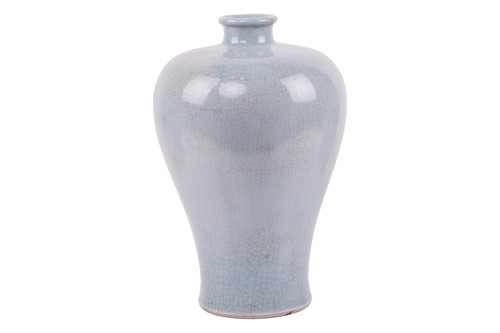 Lot 90 - A large Korean celadon crackle glazed meiping...