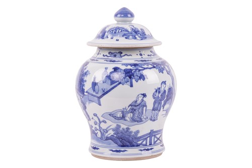 Lot 84 - A large Chinese 18th-century style blue and...