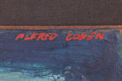 Lot 26 - Alfred Cohen (1920-2001), 'Falaise #1', oil on...