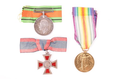 Lot 230 - A Great War Group pair and Royal Red Cross...