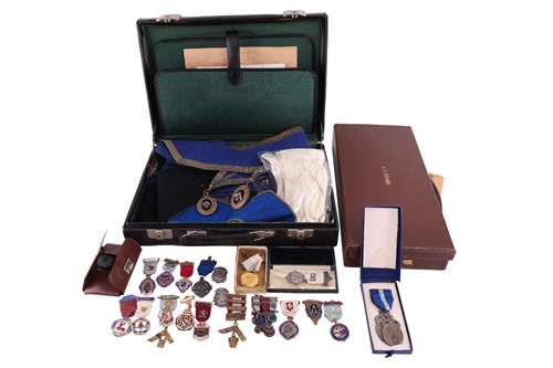 Lot 64 - A silver Masonic Founder's breast jewel, for...