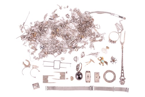 Lot 43 - A collection of jewellery mounts and broken...