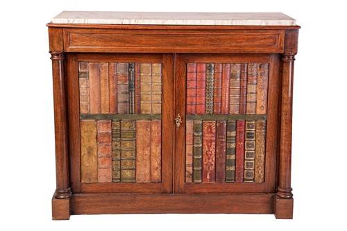 Lot 66 - A Regency Rosewood marble-topped library...