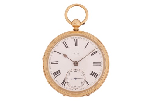 Lot 262 - An 18 carat open face pocket watch having...