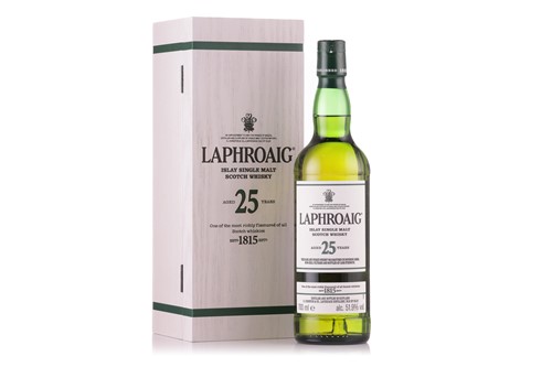 Lot A bottle of Laphroaig Islay Single Malt Scotch...