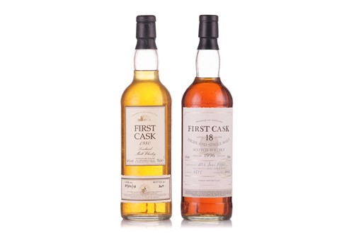 Lot Two Bottles of First Cask Whisky: a Clynelish...