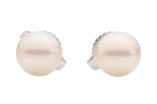 Lot 25 - Tiffany & Co - a pair of pearl stud earrings,...