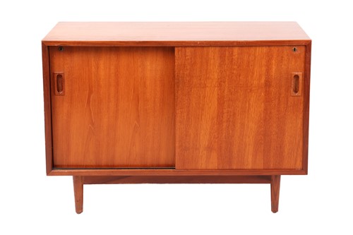 Lot 113 - A Mid Century Vintage teakwood short two-door...