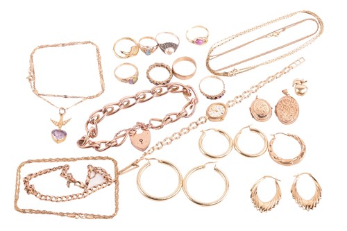 Lot 54 - A large collection of gold jewellery and...
