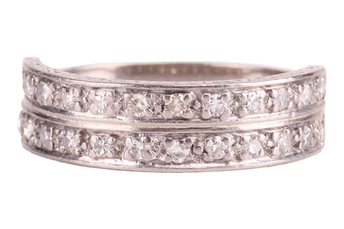 Lot A diamond set half eternity ring pavé-set with...