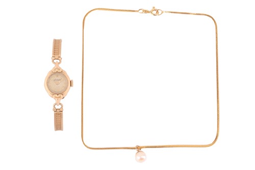 Lot 56 - A 9ct gold ladies Accurist wristwatch, with a...