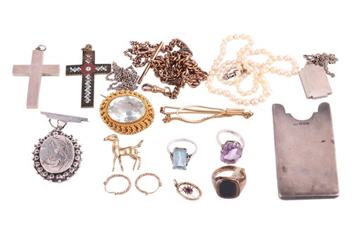 Lot 139 - A mixed collection of jewellery items; to...