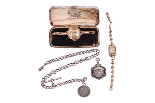 Lot 118 - A 9ct gold cased cocktail watch, the case back...