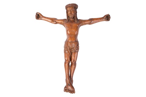 Lot 321 - A European carved limewood Corpus Christi...