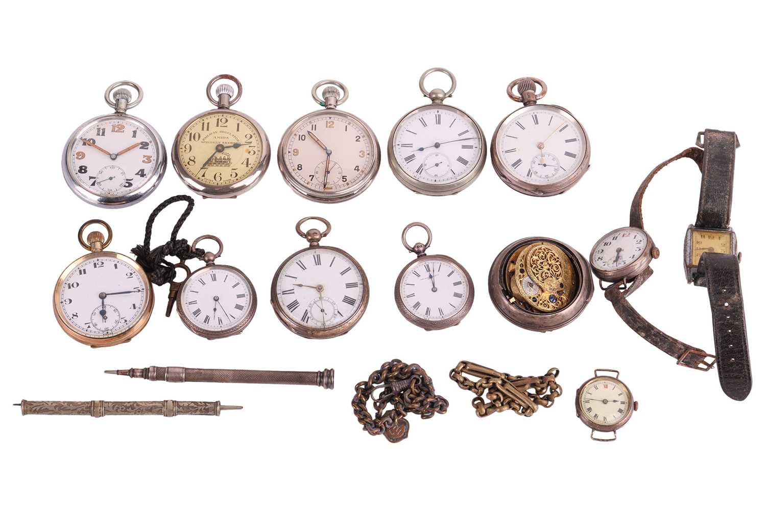 Lot 119 - A collection of pocket watches comprising two...