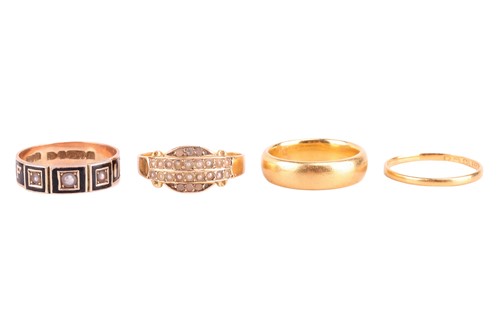 Lot 144 - A 22 carat gold wedding band, ring size K, 6.8...