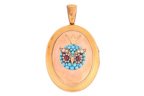 Lot 121 - A late Victorian gem-set locket with a crowned...