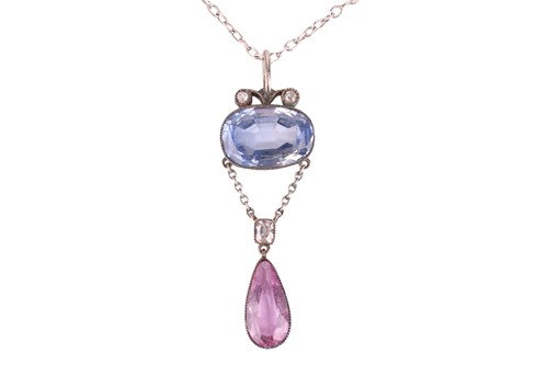 Lot 5 - An Edwardian sapphire, pink topaz and diamond...