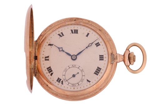 Lot 264 - A 9 carat gold full hunter pocket watch having...