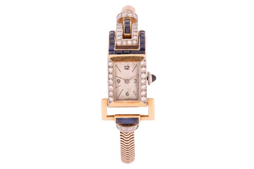 Lot 212 - A Sapphire and Diamond Cocktail Watch,...