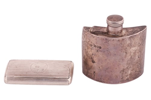 Lot 98 - A silver spirit flask by Goldsmith &...