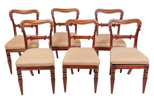 Lot 55 - A set of six William IV mahogany dining chairs...