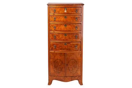 Lot 69 - An 18th-century style figured walnut...