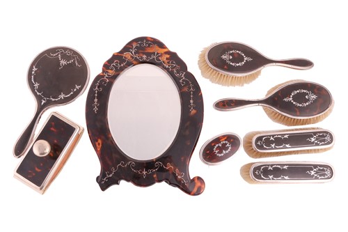 Lot 123 - An Edwardian silver-mounted tortoiseshell...