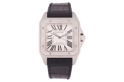 Lot 246 - A Cartier Santos 100 Stainless Steel...