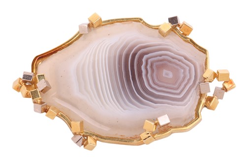 Lot A Modernist agate brooch cum pendant by Thomas...